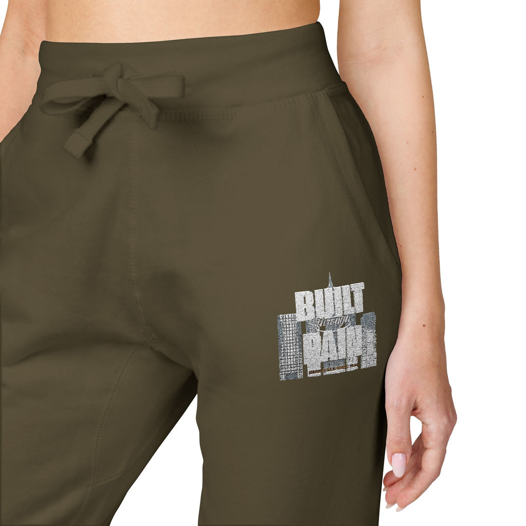 Embroidered Cozy Sweatpants — Minimal Logo Fleece Joggers