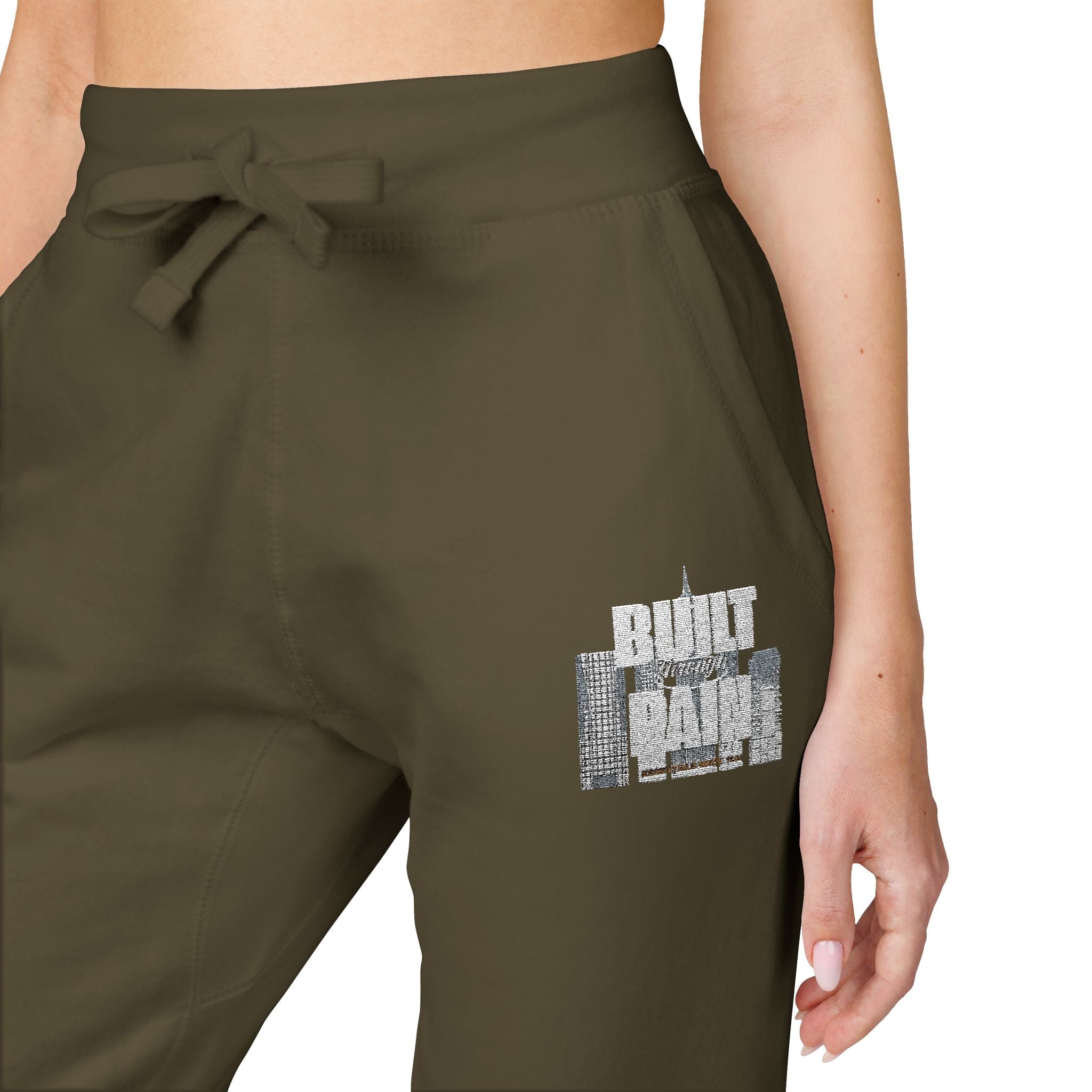 Embroidered Cozy Sweatpants — Minimal Logo Fleece Joggers