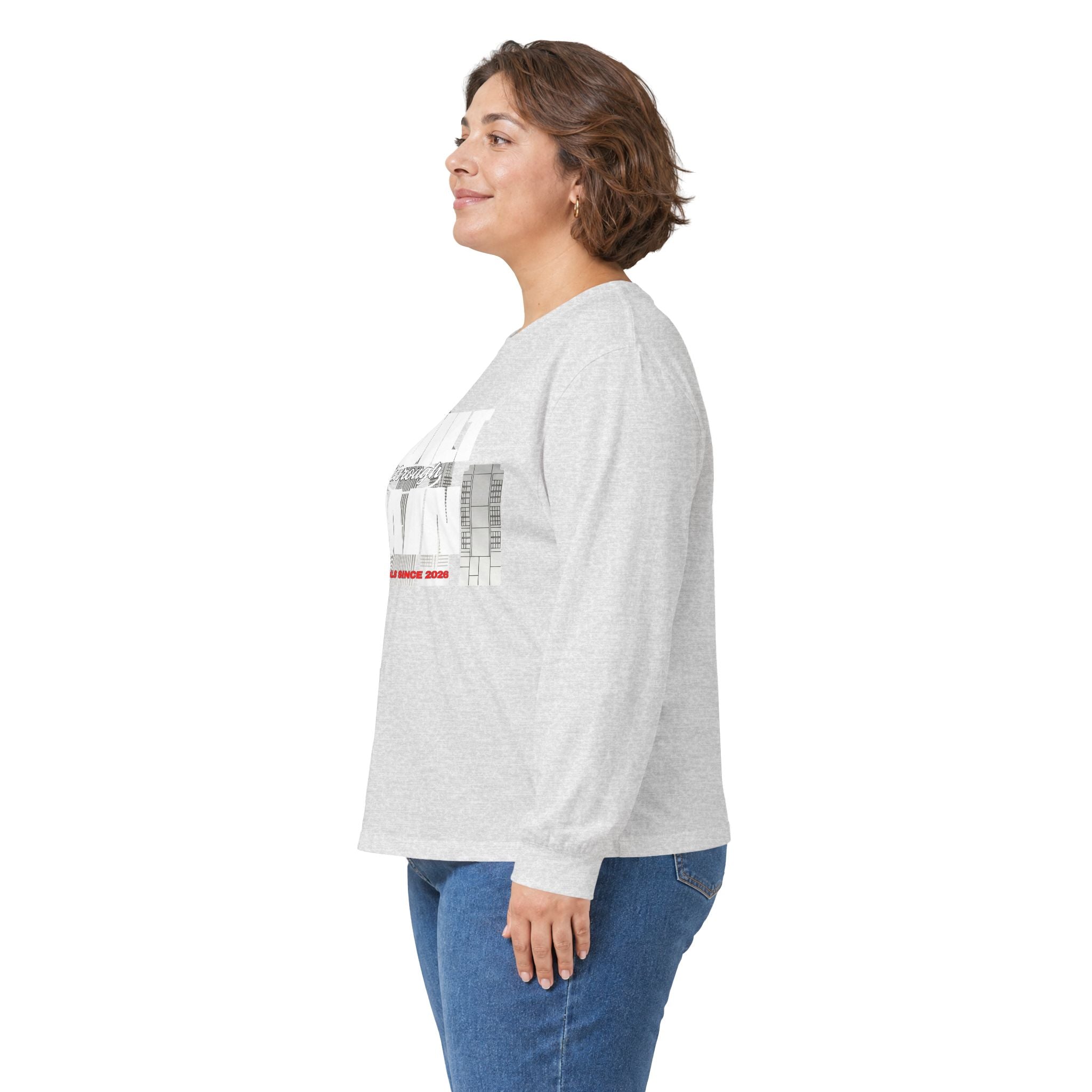 Long Sleeve Tee — Built Through Pain City Skyline Graphic