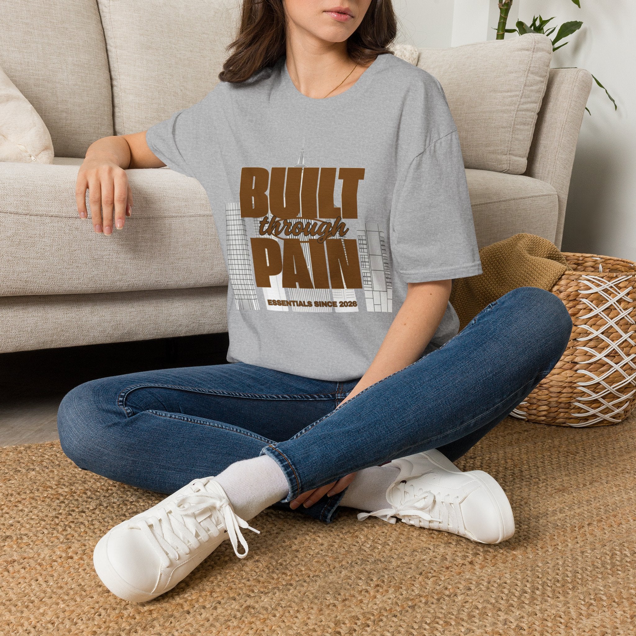 Built Through Pain Tee — Motivational Fitness Tee