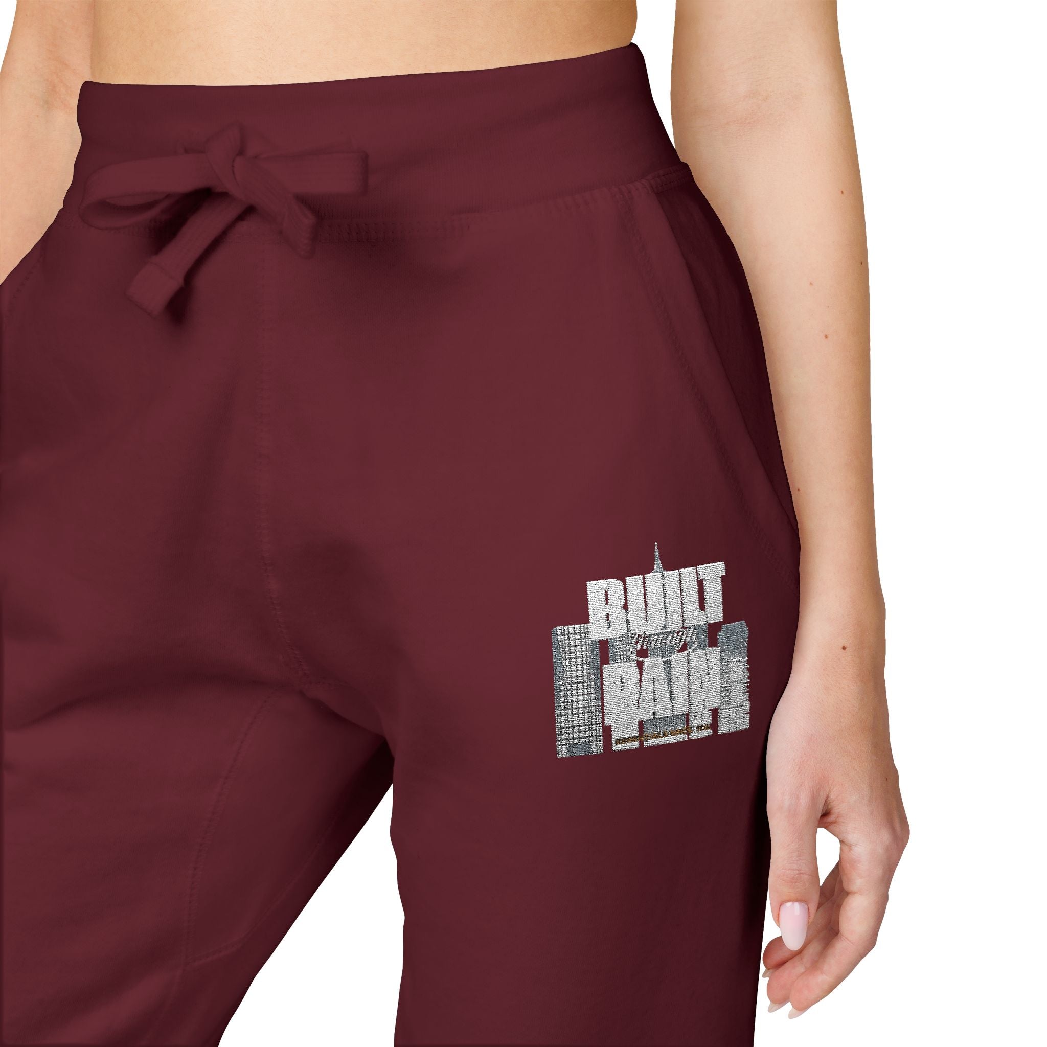 Embroidered Cozy Sweatpants — Minimal Logo Fleece Joggers