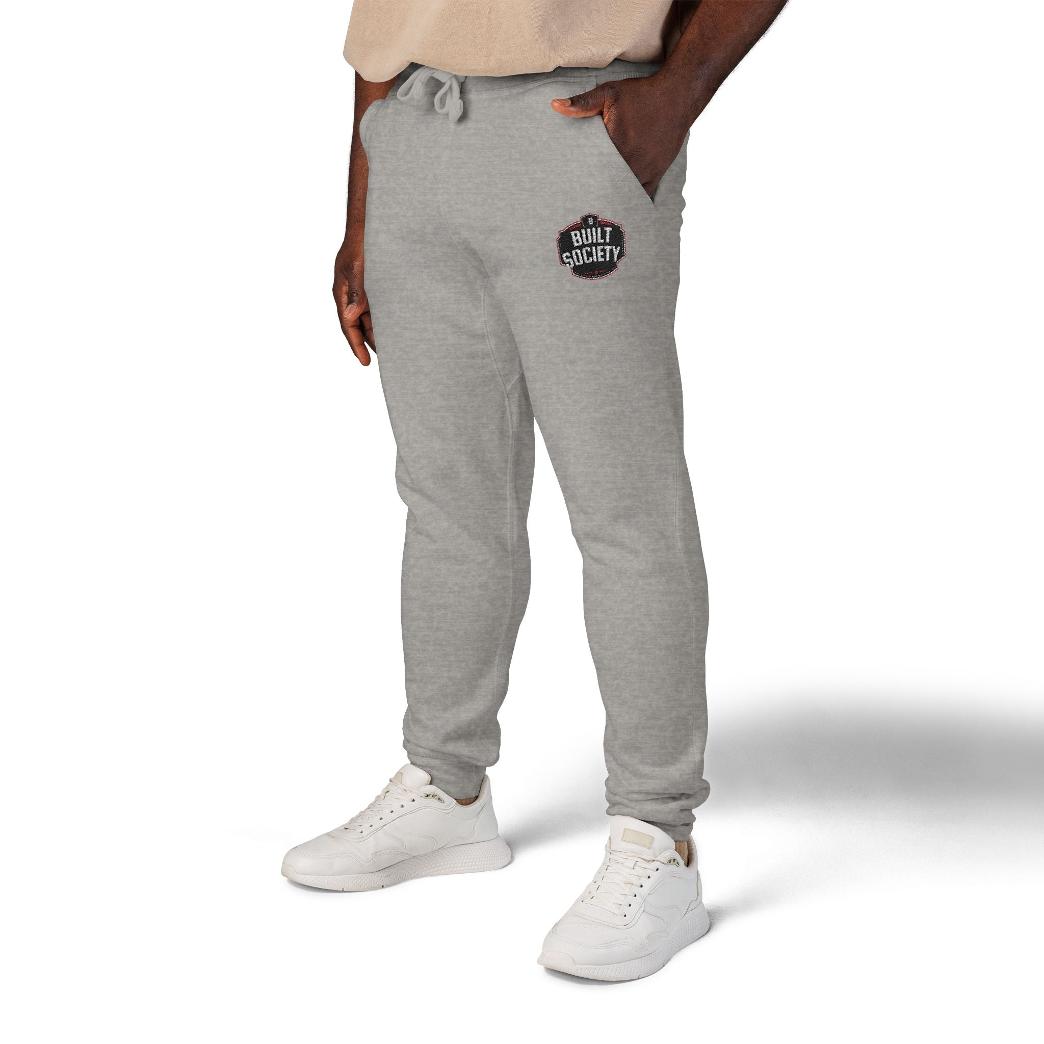 Embroidered 'Built Through Pain' Fleece Sweatpants — Cozy Casual Joggers