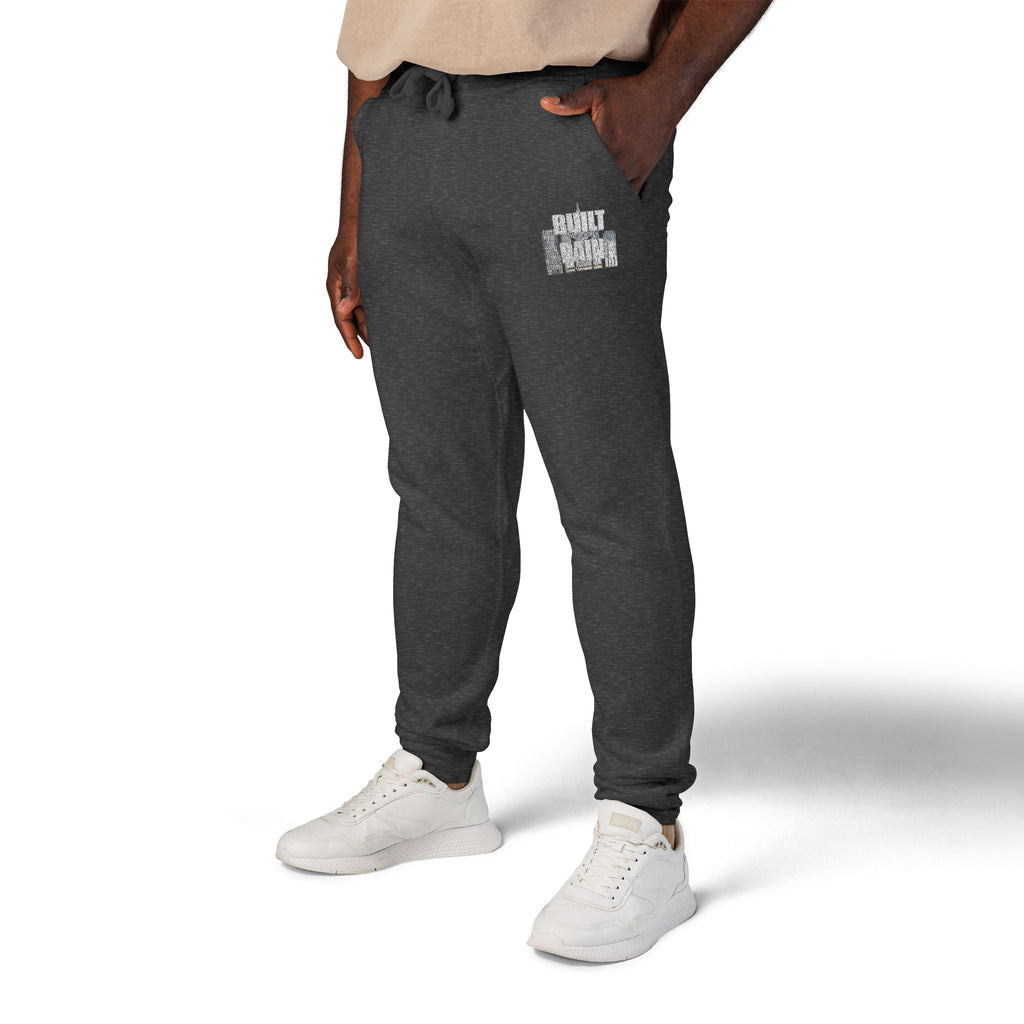 Embroidered Cozy Sweatpants — Minimal Logo Fleece Joggers